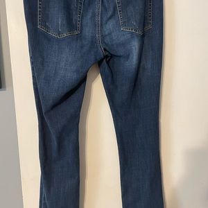 Cabi #3561 high straight, slightly distressed jeans, size 14
